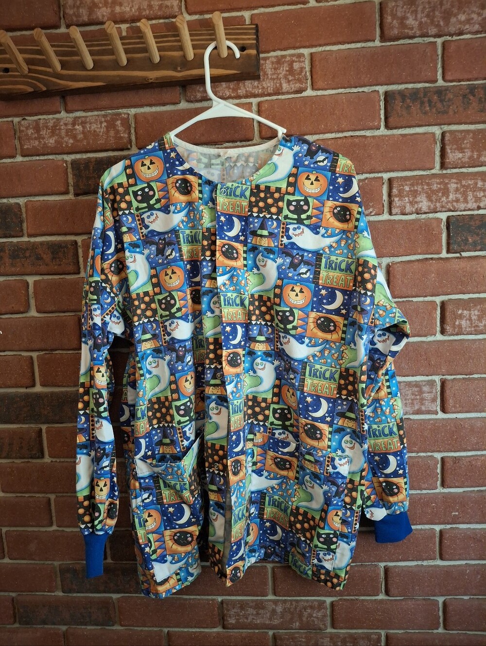 Vintage Halloween scrub top